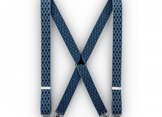 Bretelles Spéciales motif losange bleu